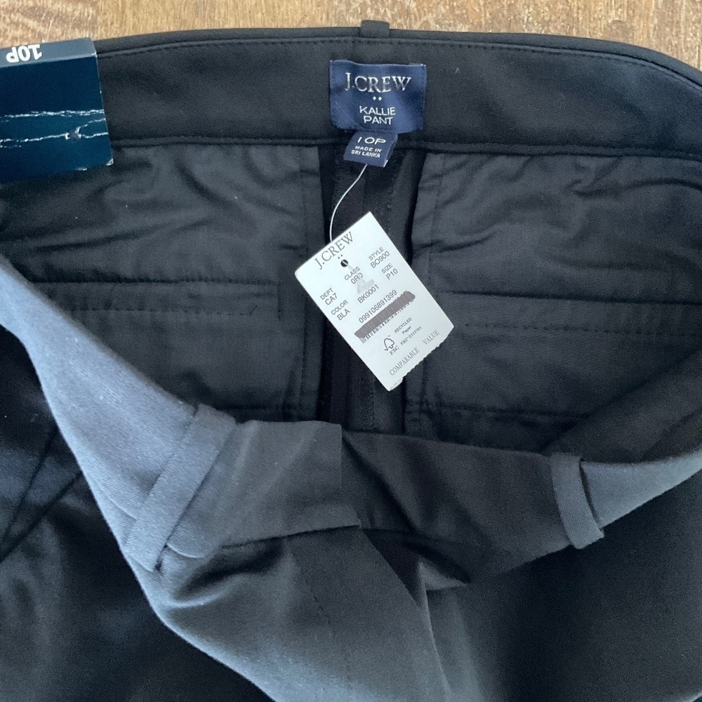 J Crew Factory Black Kallie Straight Leg Pant Petite 10 Petite - Picture 4 of 4